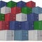 Stacked color cargo containers over white 3D Illustration