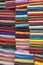 Stacked colorful fabrics