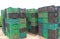 Stacked crates of fruit during picking