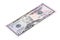 Stacked end isolated of the fifty dollars bill. Photo made at an