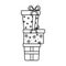 Stacked gift boxes celebration merry christmas thick line