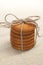 Stacked ginger cookies tied by jute string