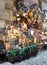 Stacked illuminated copper lanterns, Khan El Khalili bazaar, Cairo, Egypt