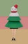 Stacked images of snowman, pine tree, legs of doll for christmas