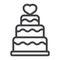 Stacked love cake line icon, valentines day