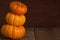 Stacked Minature Pumpkins with Copy Space