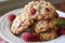 Stacked oatmeal raspberry cookies