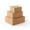 Stacked Package Boxes Isolated on White Background. Generative ai