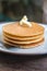 Stacked pancake on wooden table