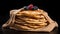 Stacked Pancakes With Blueberry: Meticulously Detailed And Delicious