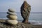 Stacked pebbles off the coast of Cape Giant