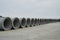Stacked pipe at concrete factory