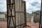 Stacked removable concrete forms for a basement at a residential home construction site