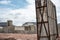 Stacked removable concrete forms for a basement at a residential home construction site