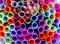 Stacked retro colored straw tubes