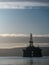 Stacked Semi Submersible Oil Rig at Cromarty Firth in Invergordon, Scotland, UK