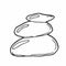 Stacked stone icon in doodle sketch lines. Spa, meditation, wellness, relaxation