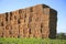 Stacked straw bales