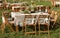 Stacked tables for guests for wedding