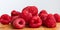 Stacked tasty red raspberry fruits wallpaper