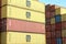 Stacked variegated shipping containers