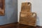 Stacked vintage wooden cutting boards