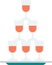 Stacked wine glasses illustration in minimal style