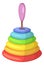 Stacking color rings toy. Pyramid baby puzzle