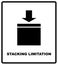 Stacking Limitation by Mass vector packaging symbol on vector cardboard background. Handling mark on craft paper