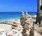 Stacking rocks in a beach at Isla Gigantes, Carles, Iloilo