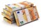 Stacks of 50 Euro banknotes