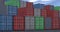 Stacks of cargo shipping containers seamless loop