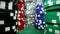 Stacks of casino poker chips closeup