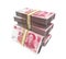 Stacks of Chinese Yuan Banknotes
