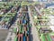 Stacks of containers Terminal on july 10, 2017 in Kaohsiung harbor.