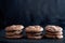 Stacks of Delicious Homemade Chocolate Cookies on Dark Background