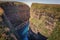 Stacks of Duncansby throat, observatory and bird farm, Duncansby Head, John o `Groats, Caithness, Scotland