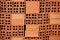 Stacks of fired red clay bricks horizontal background image