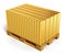 Stacks of gold ingots on shipping pallet