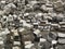 Stacks of large concrete blocks