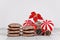 Stacks of traditional German round glazed gingerbread Christmas cookie called \\\'Lebkuchen\\\'