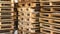 Stacks of wooden Europallets ready for use