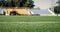stadium arena soccer field. green grass on outdoor stadium, selective focus. sport and games. healthy lifestyle. playing