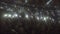 Stadium full of people waving hands, phone screens shine in darkness, love song
