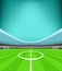 Stadium midfield view with striped background vector