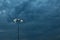 The Stadium Spot-light tower over Blue Sky at night time