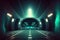 Stadium tunnel leading to soccer field. Players, athletes entrance to illuminated football stadium full of fans. Generative AI