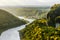 Stadt Wehlen and Elbe river from Bastei bridge, Germany