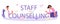 Staff counselling typographic header. Personnel manager providing employee