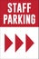 Staff Parking Sign | Directional Signage for Event Crew and Catering Services | 36` x 24` Sandwich Board Template